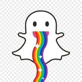 HD Snapchat Ghost Rainbow PNG Image