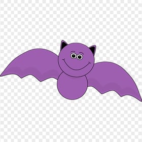 Cute Purple Vampire Bat Halloween Cartoon