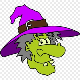 HD Halloween Clipart Funny Green Witch Face PNG