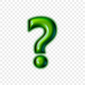 Green Glowing Question Mark Sign Icon FREE PNG
