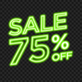 Download Green 75% Off Sale Neon Sign PNG
