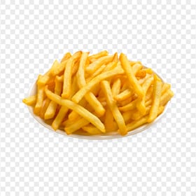 Fresh French Fries on a Plate HD Transparent Background