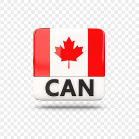 Square Glossy CAN Canada Flag Icon FREE PNG