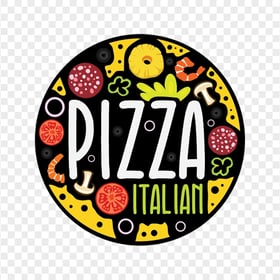 Pizza Italian Colorful Logotype HD Transparent PNG