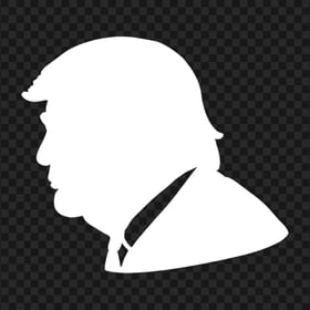 White Donald Trump Face Silhouette Side View