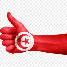 Tunisian Flag Thumbs Up PNG Image
