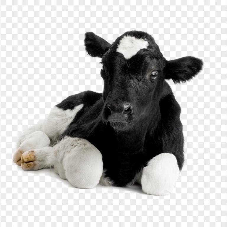HD Cow Calf Cattle Lying Down Animal PNG Citypng