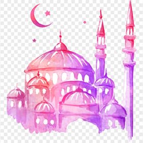 Mosque Watercolor Illustratio Ramadan Brush Stroke