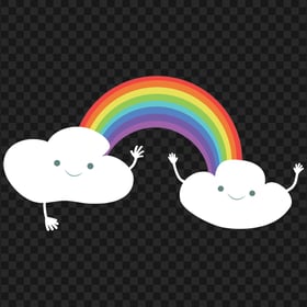 Cartoon Rainbow Cloud Illustration PNG