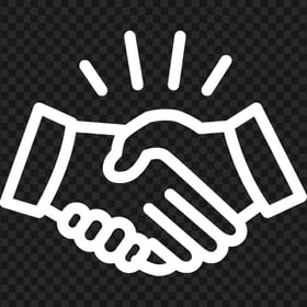 Handshake, Shake Hands White Icon FREE PNG