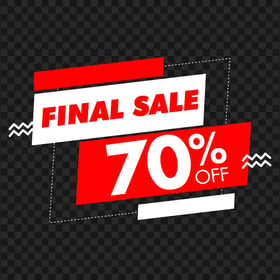 HD Final Sale 70% Off Sign Discount PNG