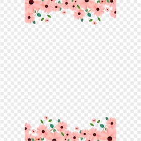 Vector Pink Arranging Flowers Frame Background PNG