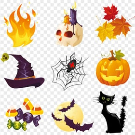 Halloween Illustration Elements Collection HD PNG