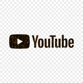 HD Sparkling Gold Glitter Aesthetic Youtube YT Logo PNG