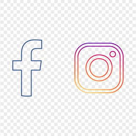 HD Outline Facebook & Instagram Logos Icons PNG