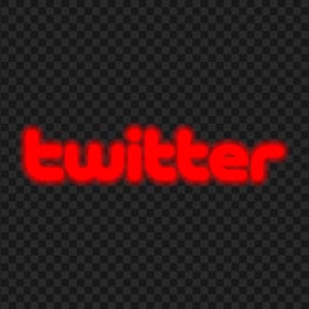 HD Twitter Red Neon Logo PNG