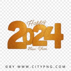 2024 Happy New Year Beautiful Glitter Effect FREE PNG
