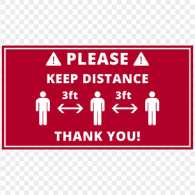 Please Keep Distance 3ft Pandemic Distancing Sign