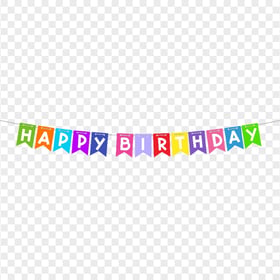 HD Colorful Happy Birthday Text With Streamers Balloons PNG | Citypng