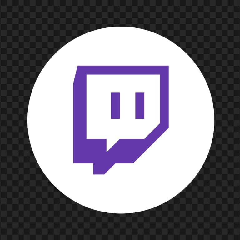 HD B & W Twitch TV Round Icon Transparent Background PNG | Citypng