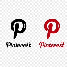 Black And Red Pinterest Vector Text Logo