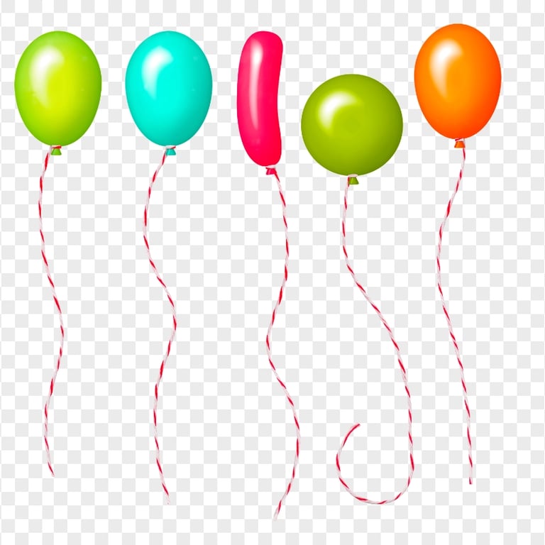 Cartoon Vector Of Colorful Birthday Balloons PNG