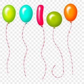 Cartoon Vector Of Colorful Birthday Balloons PNG