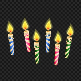 FREE Birthday Colored Candles Illustration PNG