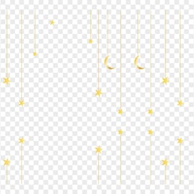 Hanging Gold Yellow Ramadan Moon Stars Decor