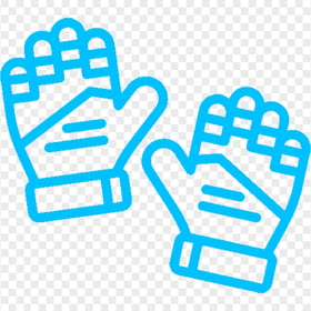 Blue Goalkeeper Gloves Outline Icon