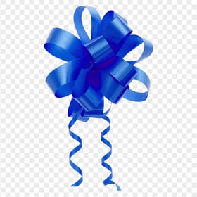 Blue Real Ribbon Pull Bow HD PNG