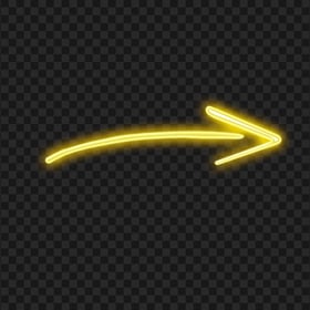 HD Curved Yellow Neon Arrow Pointing Right PNG