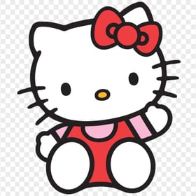 Sweet Portrait Of Hello Kitty Waving HD Transparent PNG