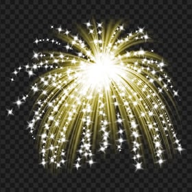 HD Yellow Fireworks Effect PNG