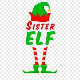 Sister Elf Xmas Illustration FREE PNG