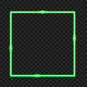 HD Green Neon Border Frame Effect PNG