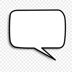 Rectangle Empty Outline Cartoon Speech Bubble