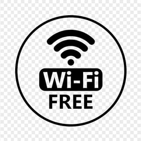 Free Wi-Fi Round Black Logo Icon Sign PNG