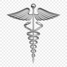 Silver Caduceus Medical Symbol HD PNG