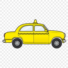 Side View Of Clipart Cartoon Taxi Cab Car HD PNG