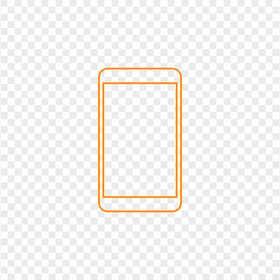 HD Orange Outline Modern Smartphone Icon Transparent PNG