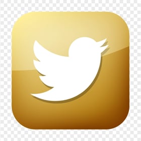 HD Golden Twitter Square App Icon PNG