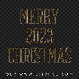 Merry 2023 Christmas Golden Design Image PNG