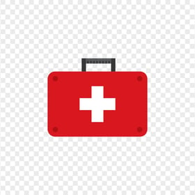 Red Flat First Aid Doctor Emergency Bag Icon
