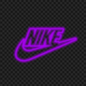 HD Nike Neon Purple Outline Text Tick Logo PNG