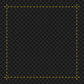 Dashed Yellow Line Square Frame PNG