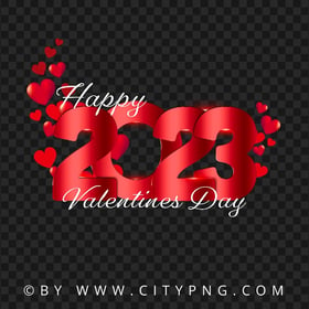 2023 Happy Valentines Day Design With Floating Hearts