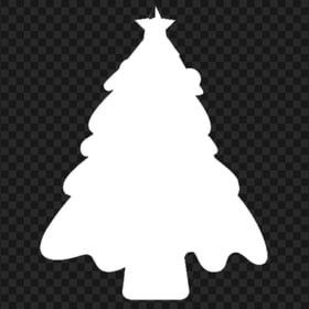 HD White Christmas Tree Shape Silhouette Icon PNG
