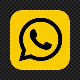 HD Yellow & Black Whatsapp Wa Square Logo Icon PNG