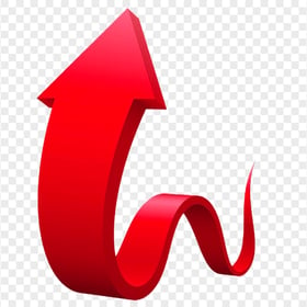 3D Graphic Red Curved Arrow Up